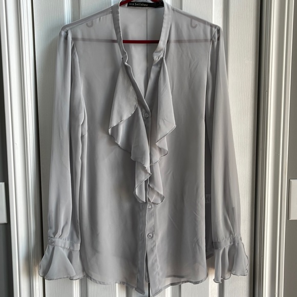 Iris Setlakwe Sheer Frill Blouse 10 - Picture 1 of 7